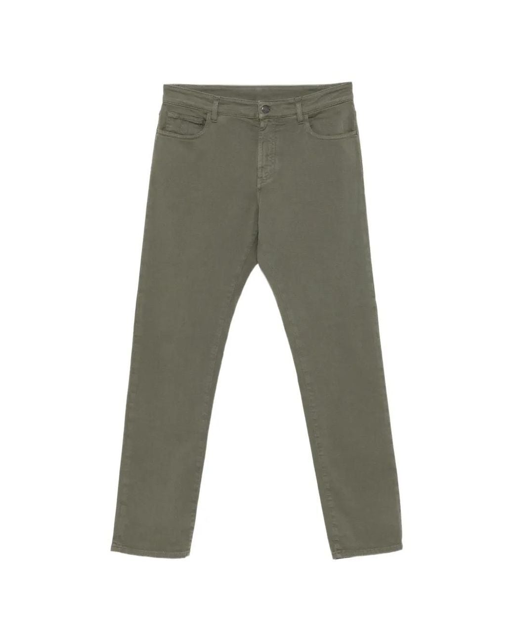 Canali Gray Straight-Leg Five-Pocket Jeans for men