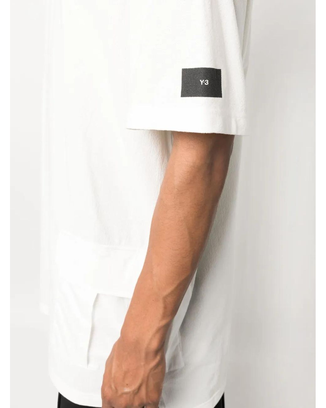 Y-3 White Logo-Patch Short-Sleeve T-Shirt for men