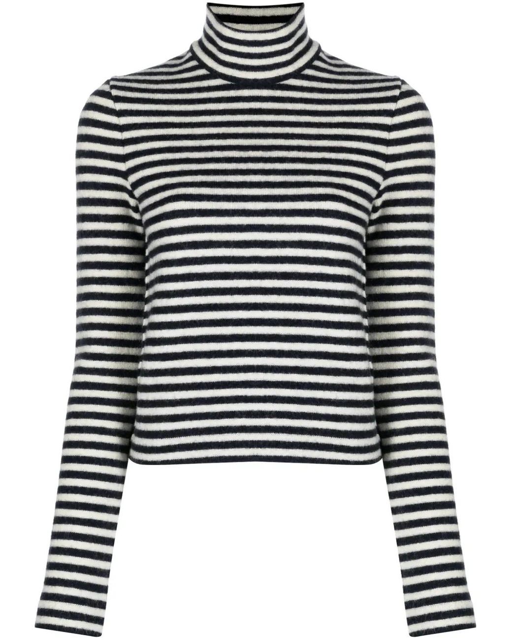 Jil Sander Black Logo-Patch Striped Wool Sweater