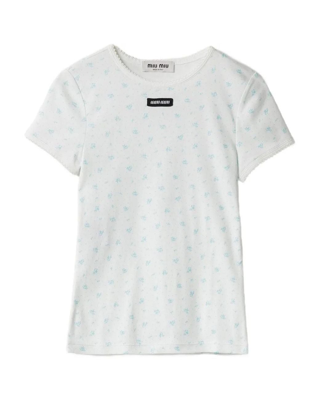 Miu Miu White Cotton T-Shirt