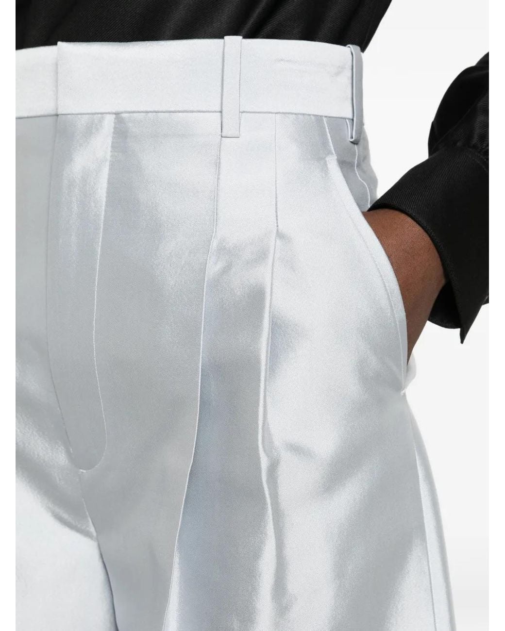 Carven White Double-Pleat Trousers