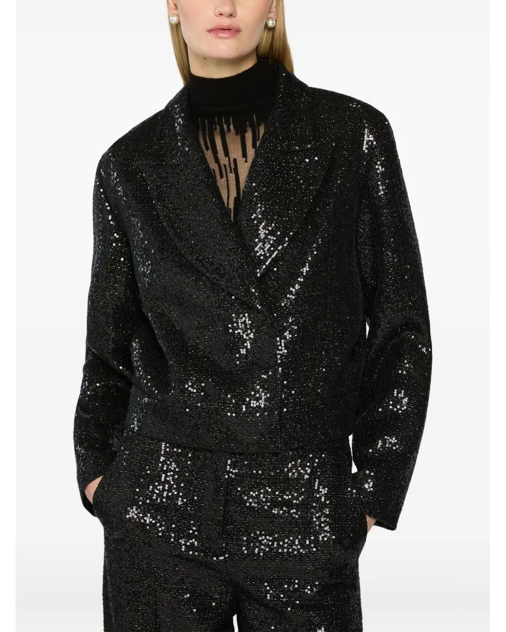 Genny Black Sequinned Blazer
