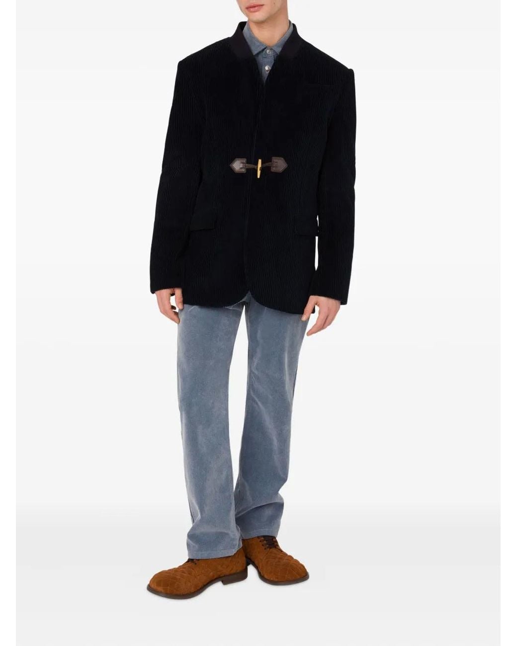 Moschino Blue Structured Tailored Jacket With Classic Lapels for men