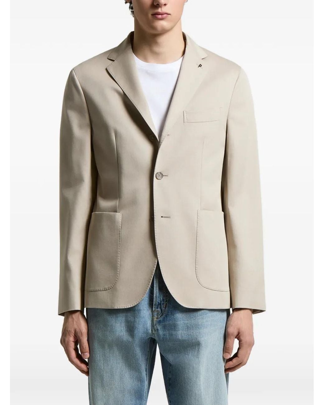 Peserico Natural Front-Button Blazer for men