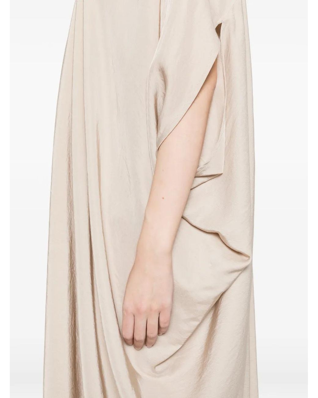 ELEH White Button V-Neck Dress