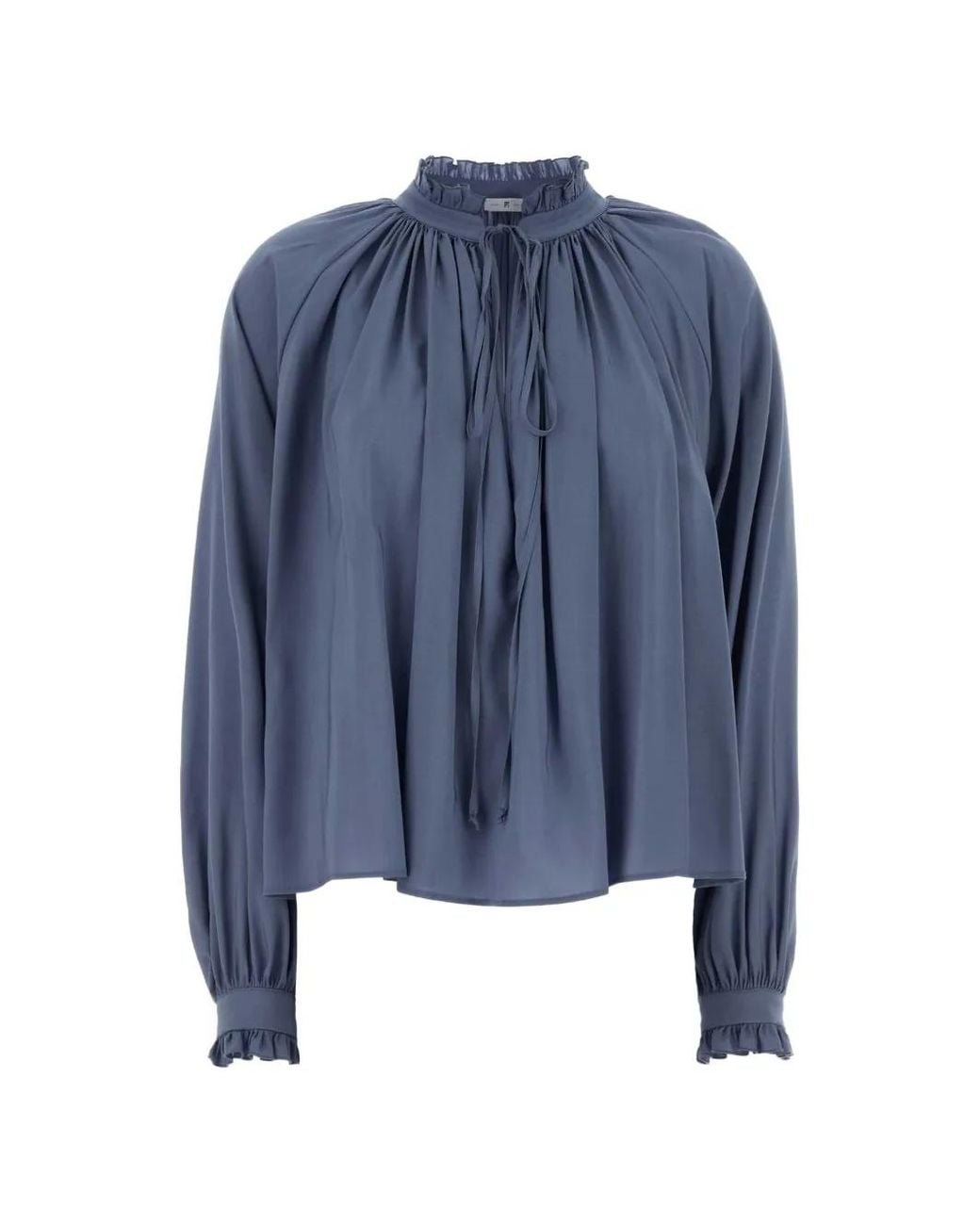 PT Torino Blue Ruffled Blouse