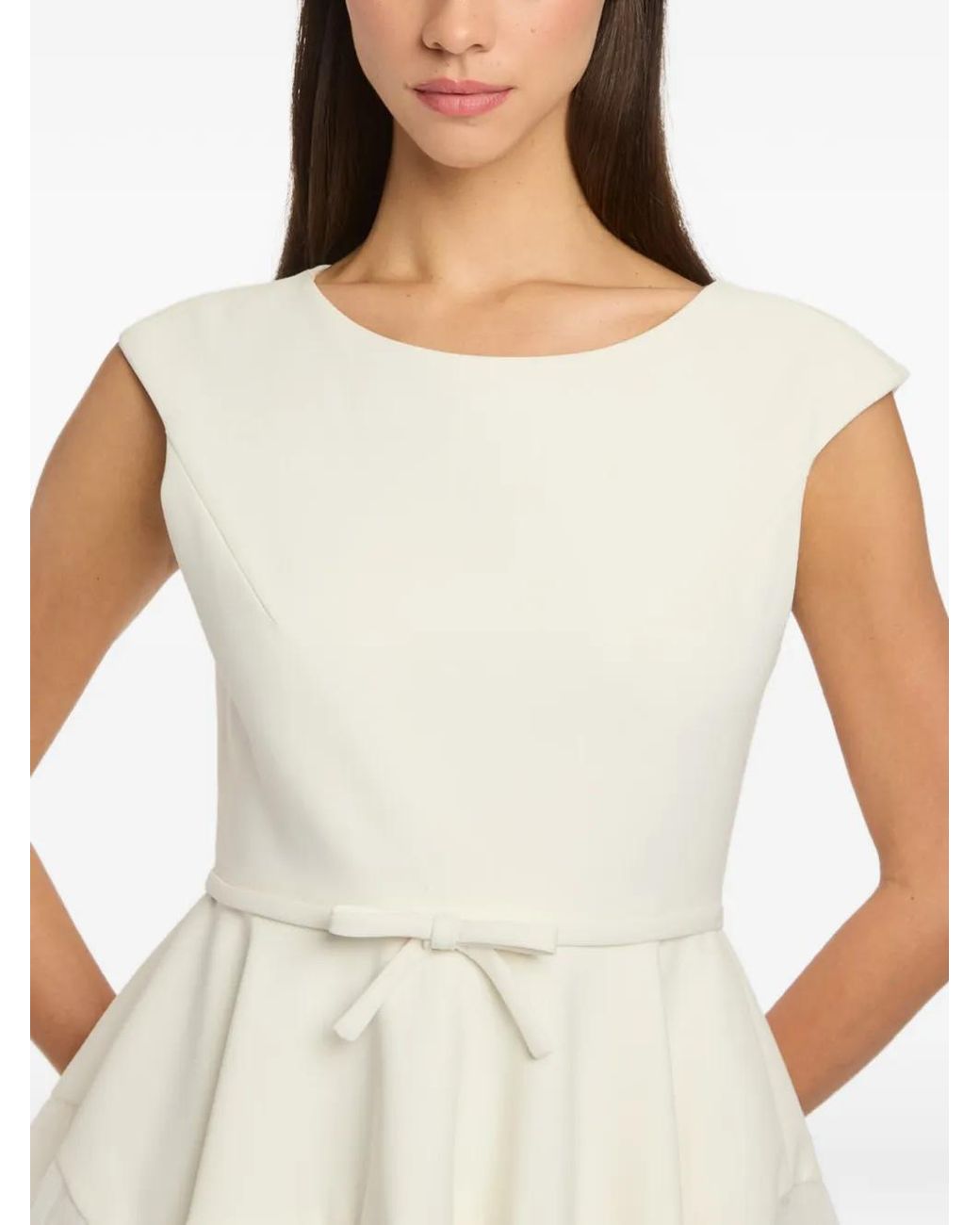 Cinq À Sept White Bow Tulle Dress