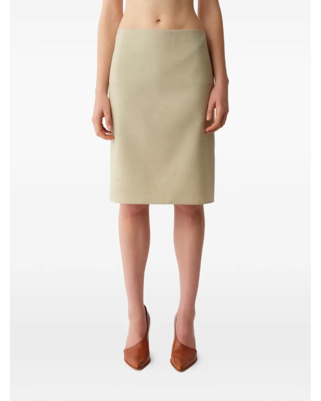 Calvin Klein Natural Rear-Slit Skirt