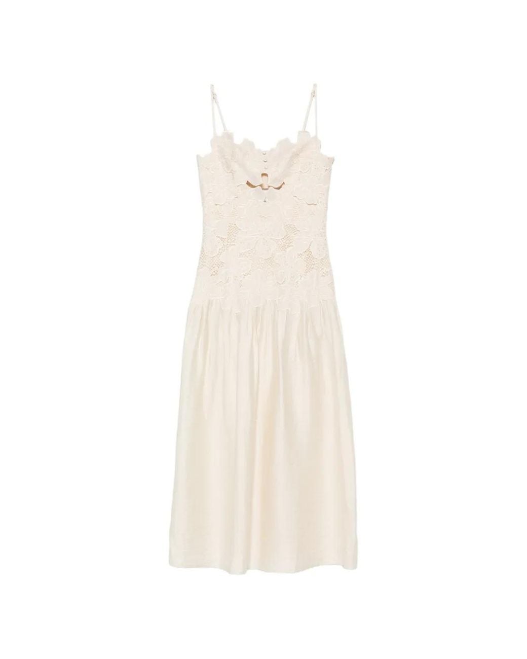 Sandro White Guipure Midi Dress