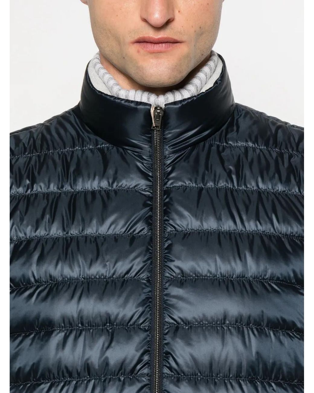 Herno Blue Nylon Down Vest for men