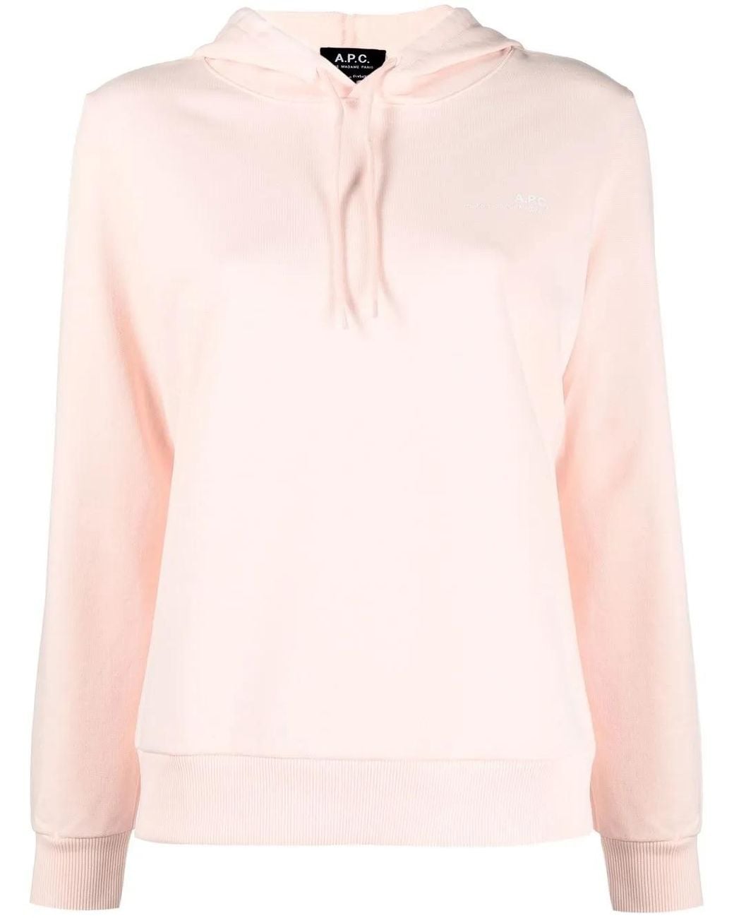 A.P.C. Pink Embroidered Drawstring Hoodie