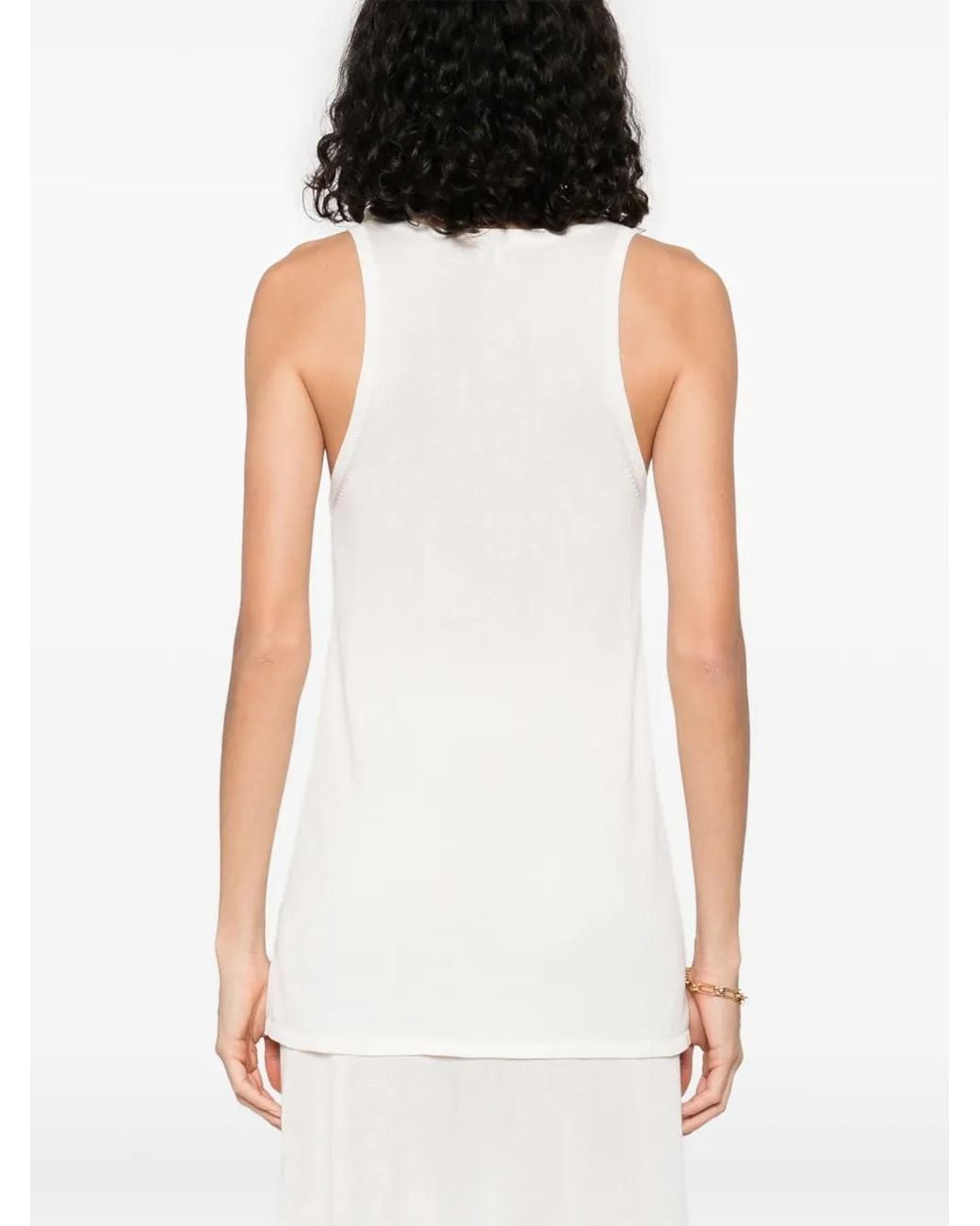 Totême White Knitted Tank Top