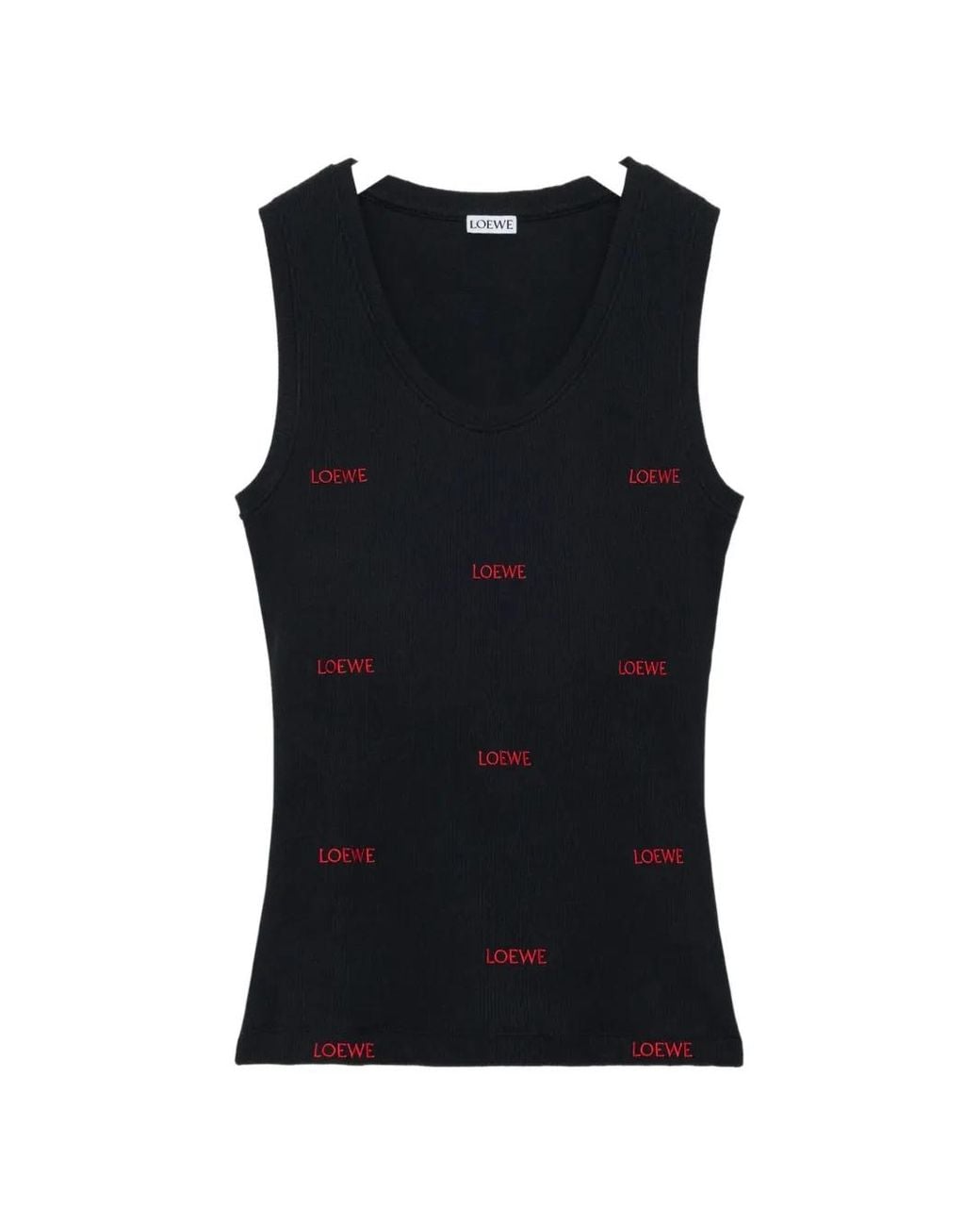 Loewe Black Logo Cotton Tank Top