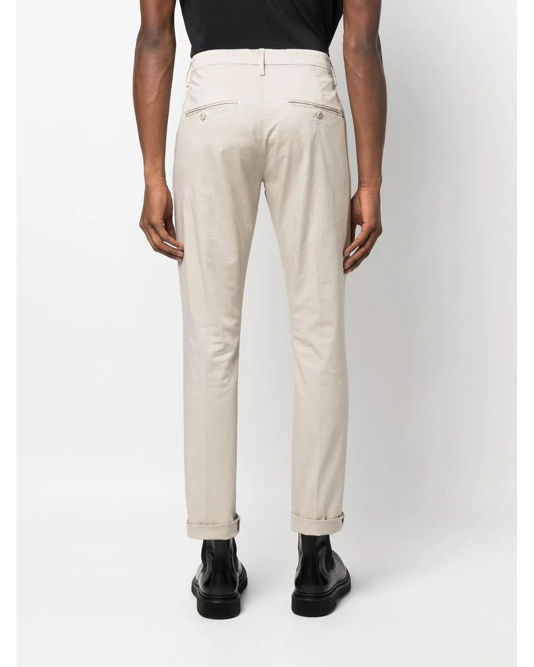 Dondup White Slim-Fit Chino Trousers for men