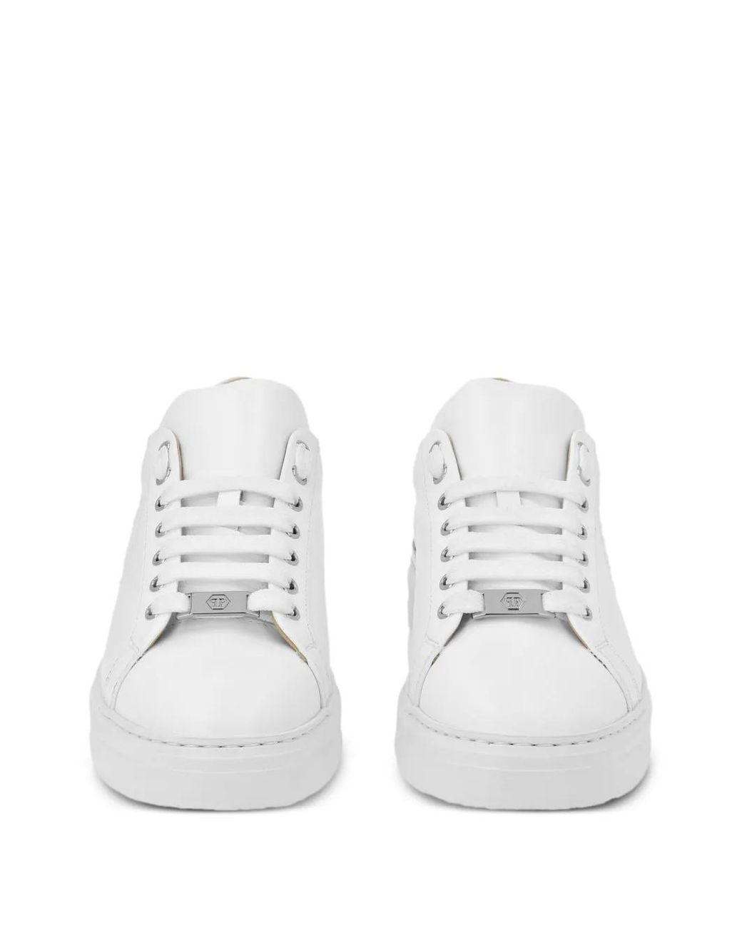 Philipp Plein White Embossed Sneakers
