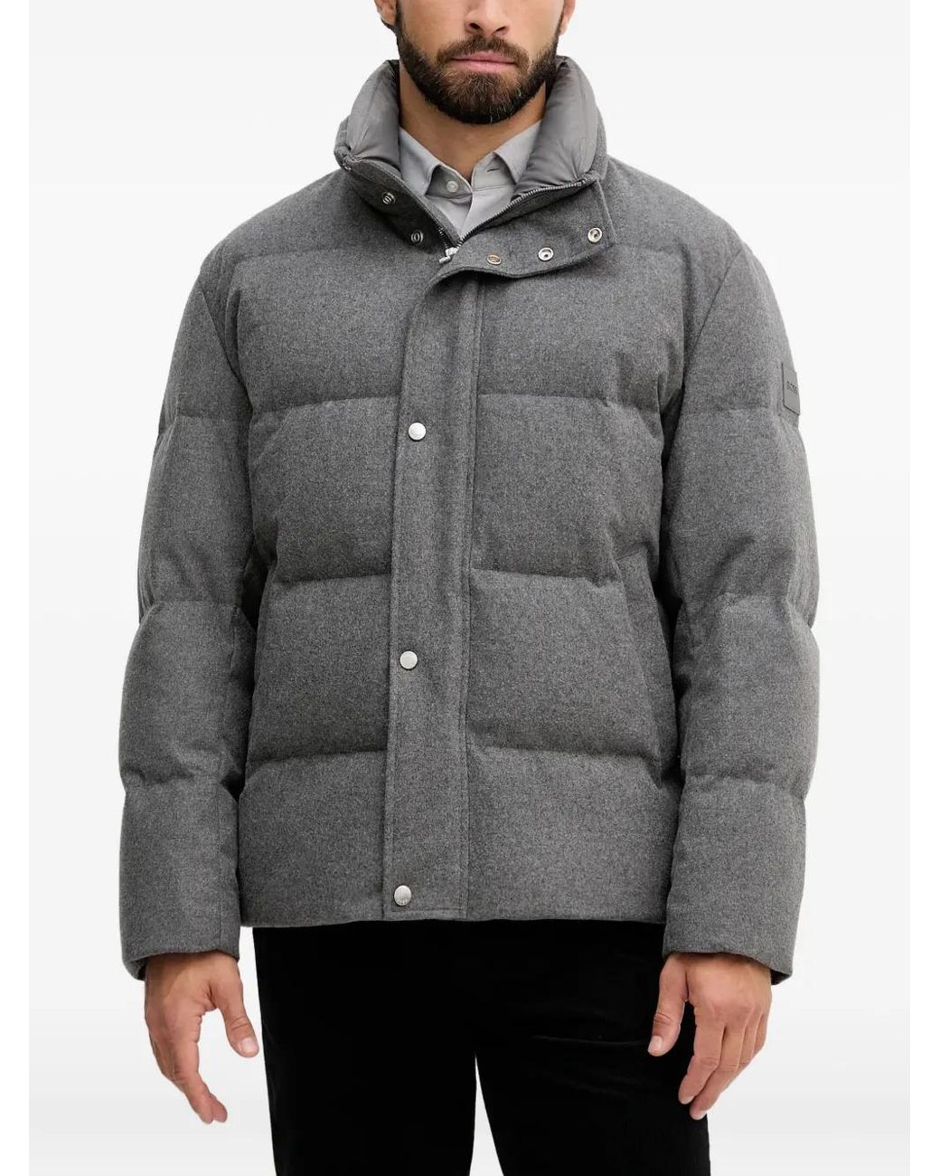 Rader Buttons BOSS Drader Button Jacket in Grey for Men | Lyst UK