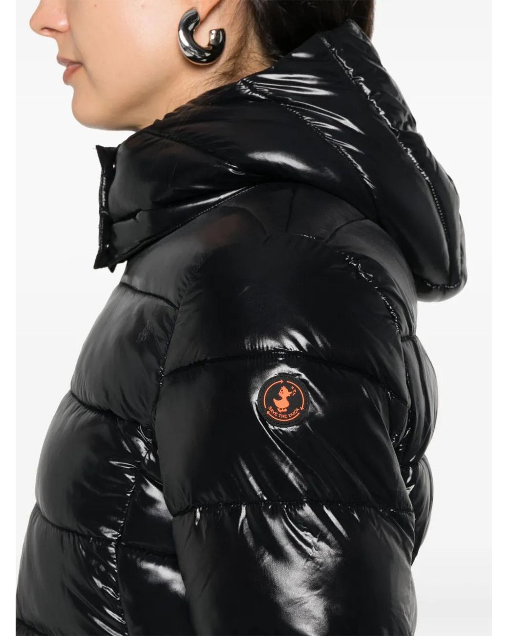 Save The Duck Black Cosmary Quilted Hooded Jacket