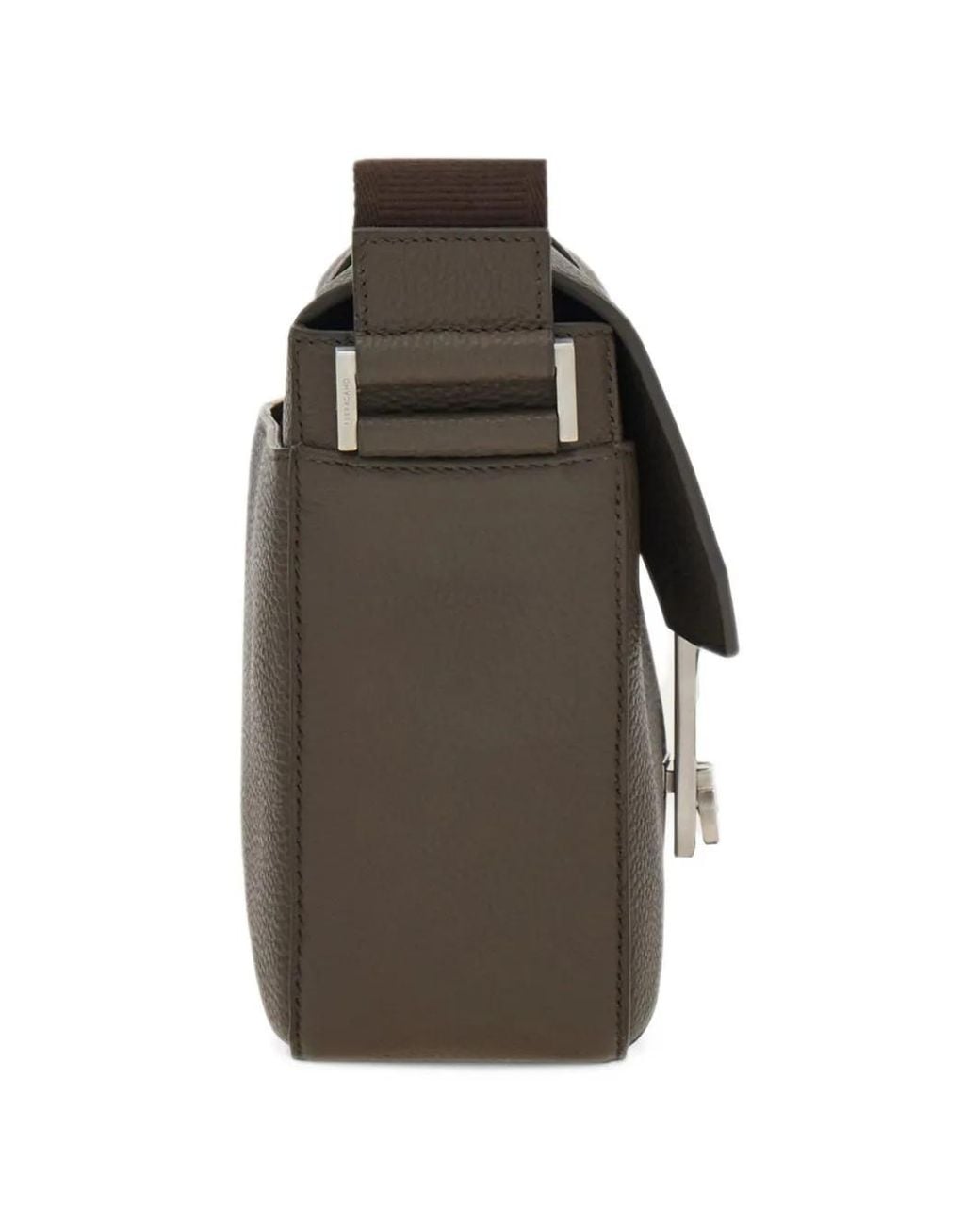 Ferragamo Brown Hug Buckle Messenger Bag for men