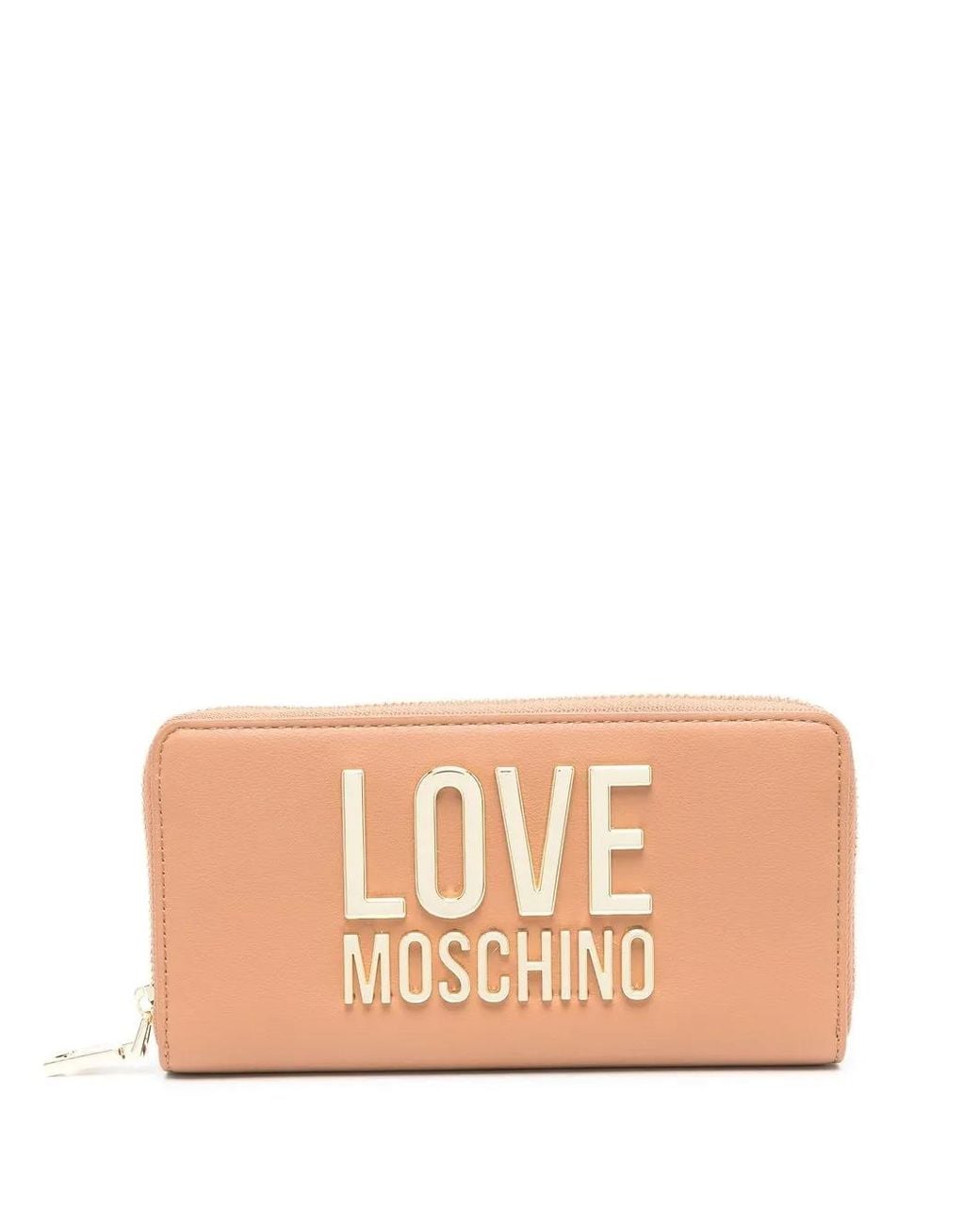Love Moschino Pink Logo-Plaque Zipped Wallet