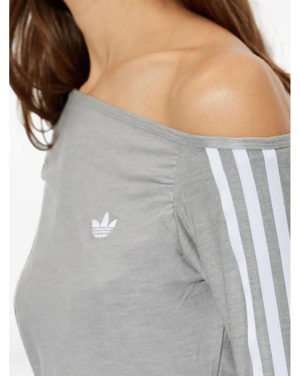 Adidas Gray Asymmetric Long-Sleeve Top