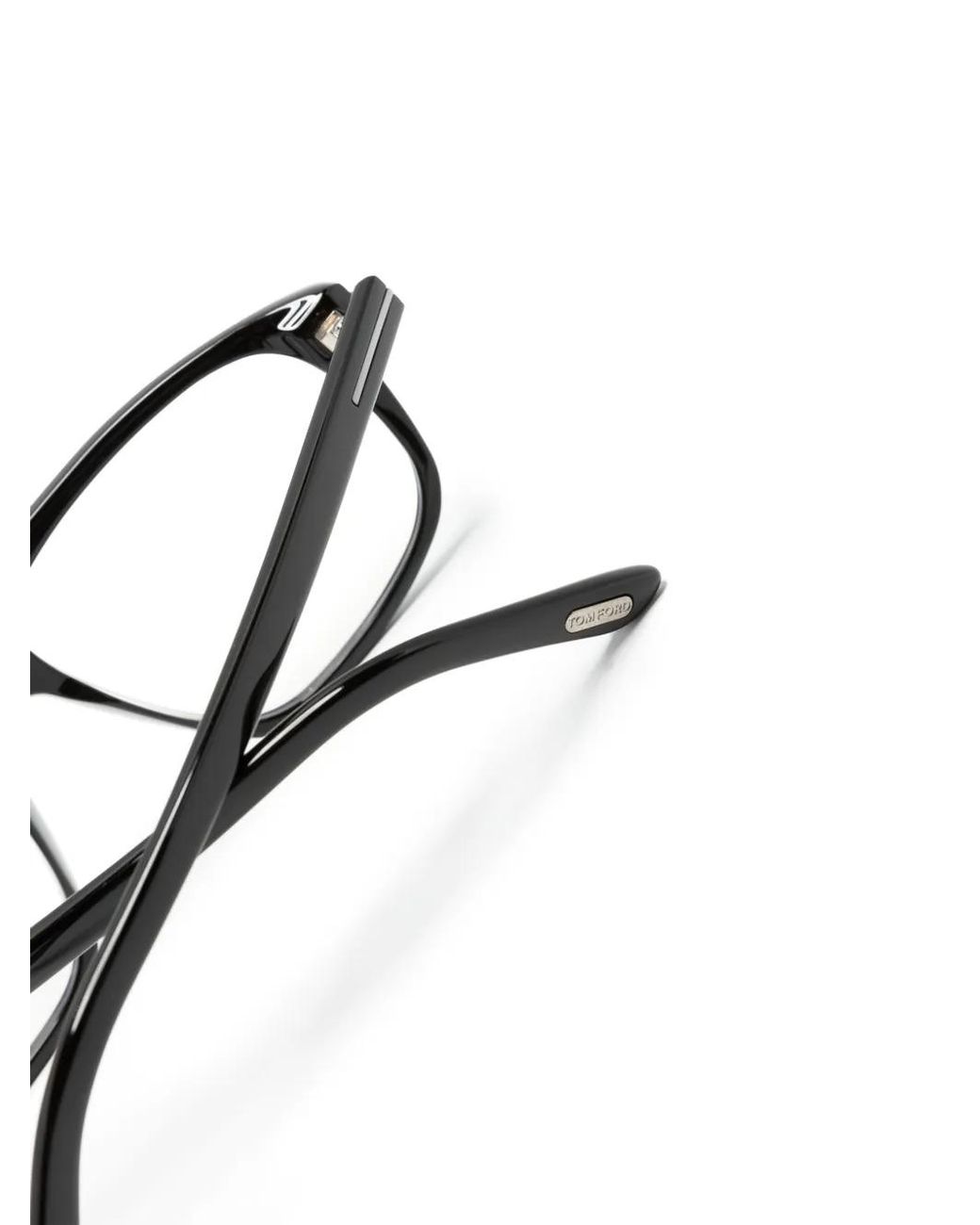 Tom Ford Black Logo-Plaque Square-Frame Glasses for men