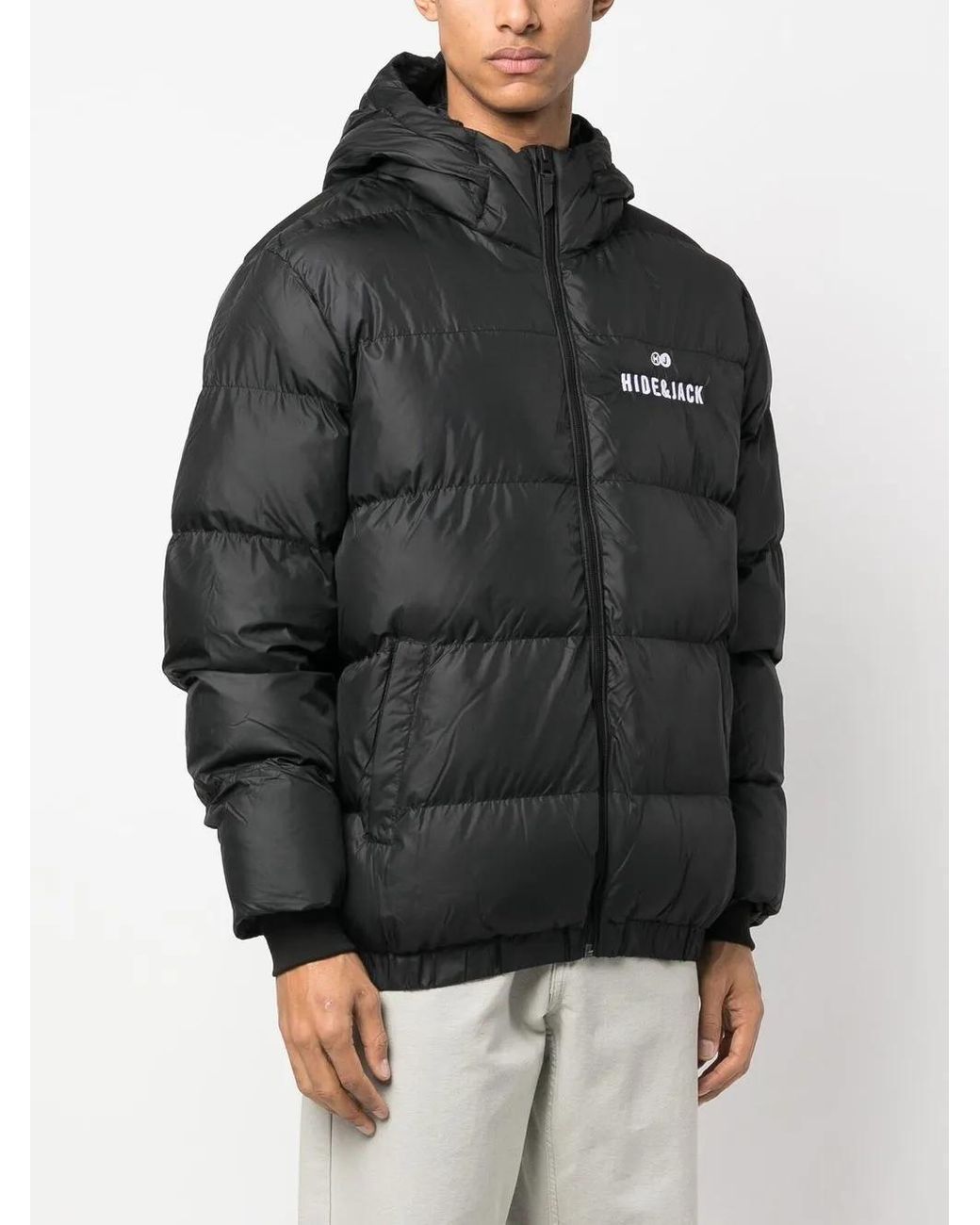 HIDE & JACK Black Logo-Embroidered Padded Jacket