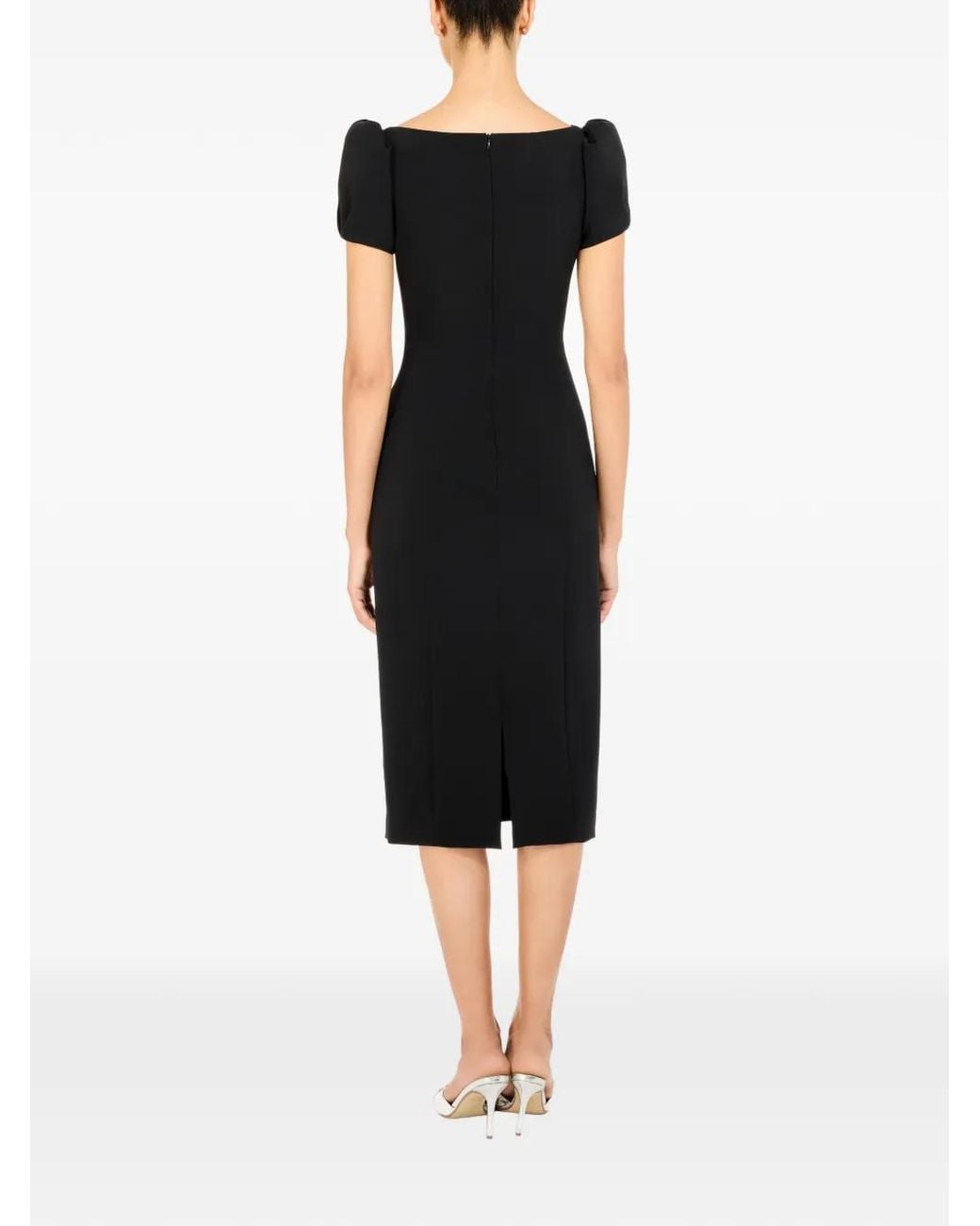 Jenny Packham Vienna Embellished Puff-Sleeve Midi Dress in Black | Lyst