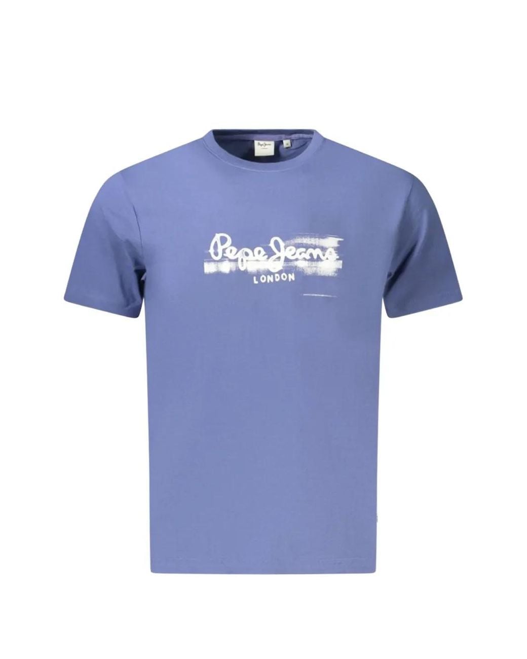 Pepe Jeans Blue T-Shirt En Coton À Logo Imprimé for men