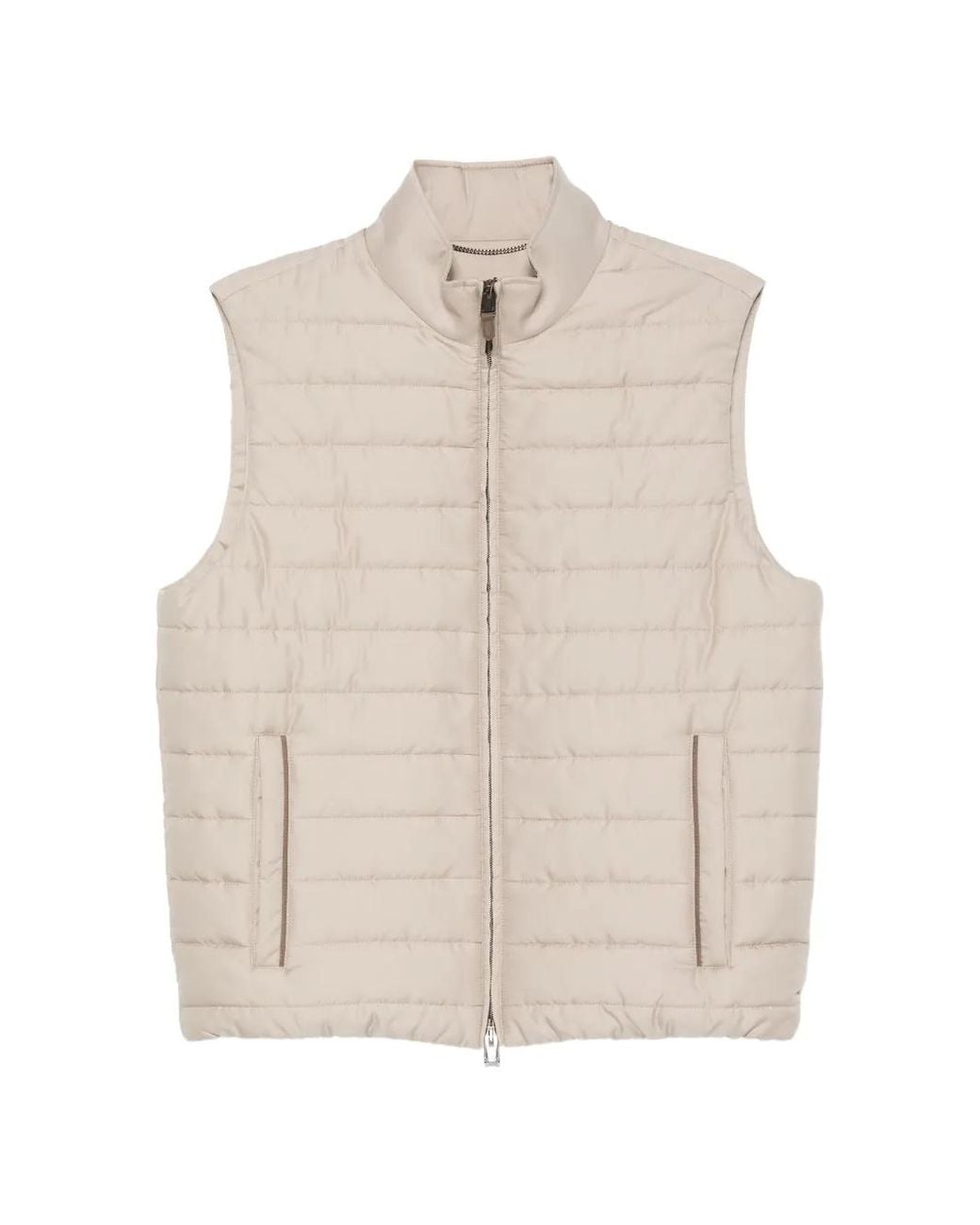 Canali White Quilted High-Neck Gilet for men