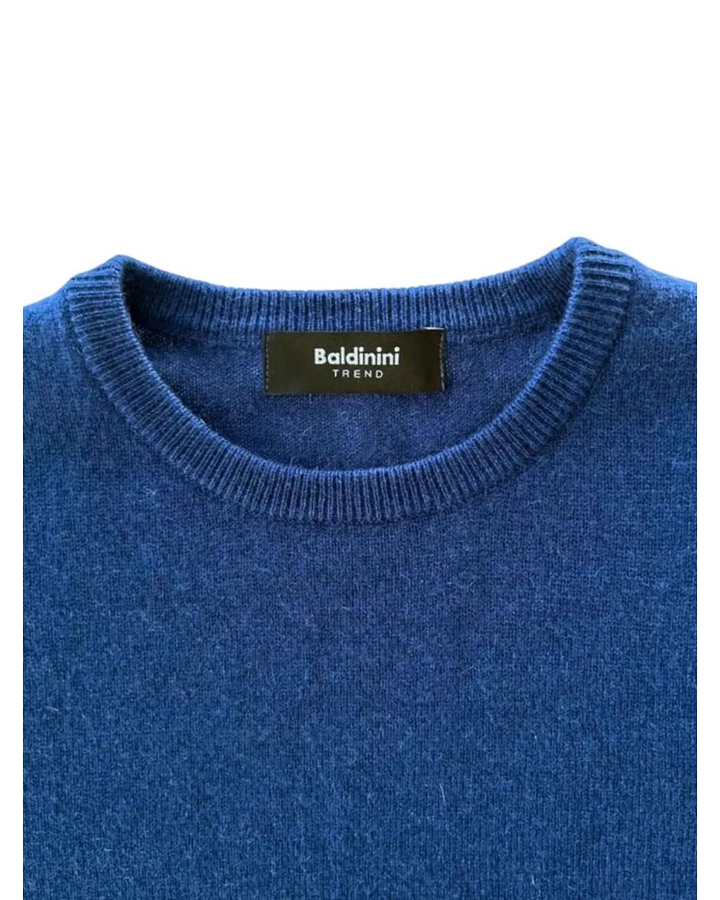 Baldinini Blue Logo-Plaque Cashmere Sweater for men