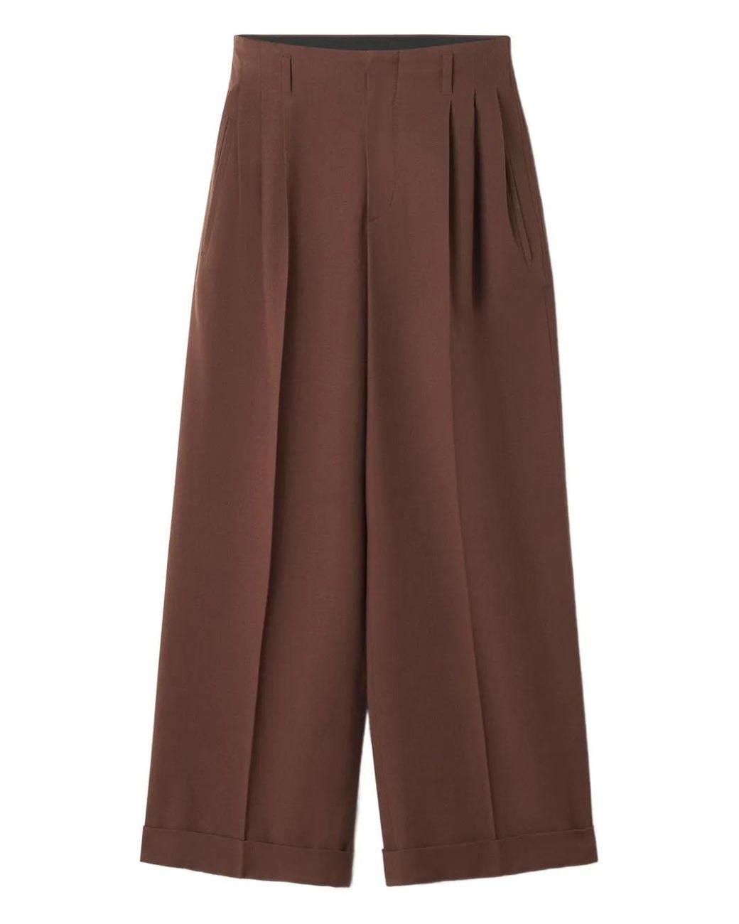 Lanvin Brown Pleated-Front Trousers for men