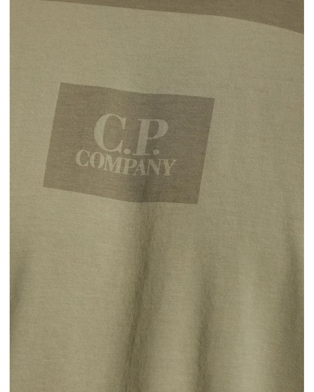 C P Company Green 24/1 Jersey Short-Sleeve Chest Logo T-Shirt for men