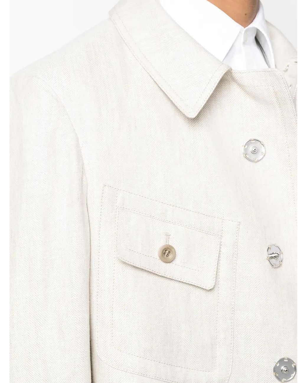 Maison Margiela Natural Single-breasted Shirt Jacket for men