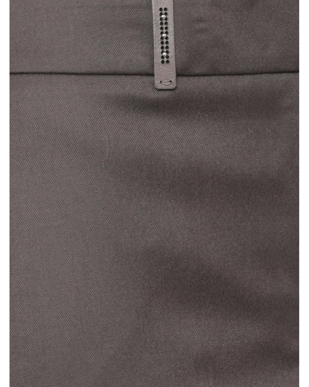 Peserico Gray Pressed-Crease Wide-Leg Trousers