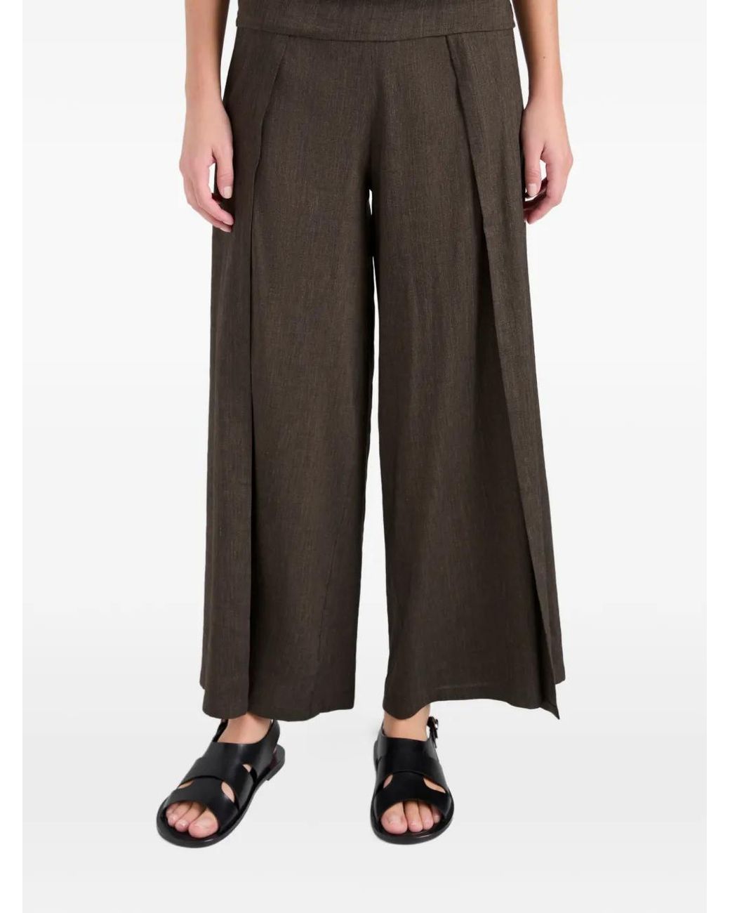 Proenza Schouler Brown Calla Palazzohose Mit Falten