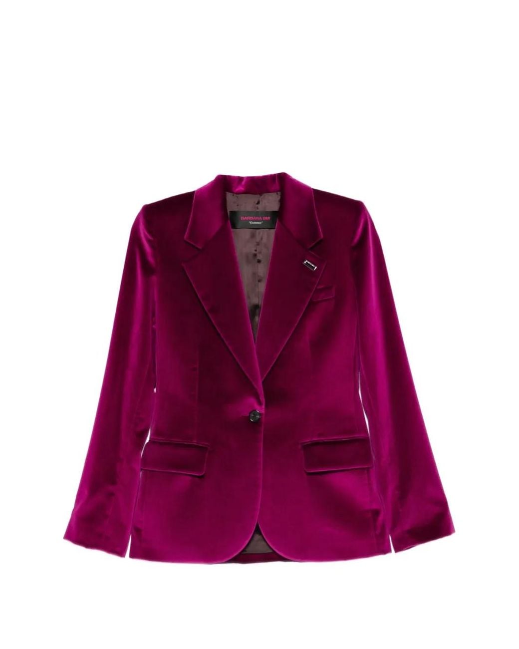 Barbara Bui Purple Velvet Single-Breasted Jacket