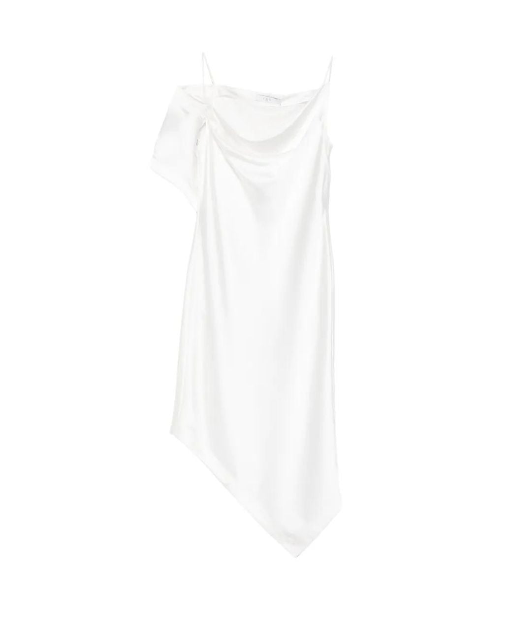 IRO White Thiana Asymmetric Midi Dress