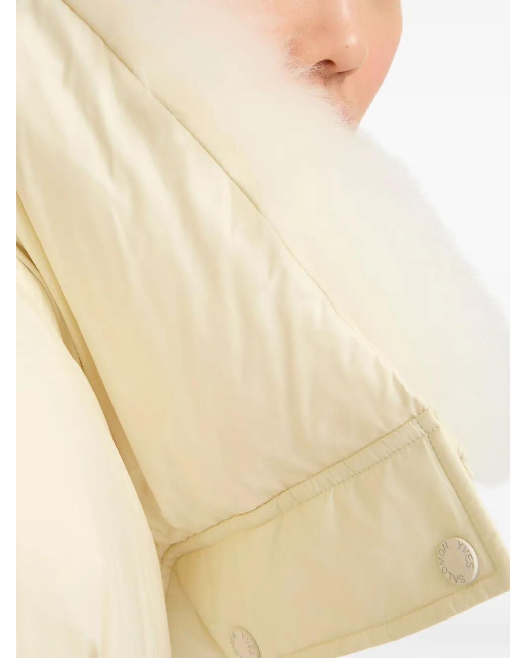 Yves Salomon Natural Padded-Design Coat