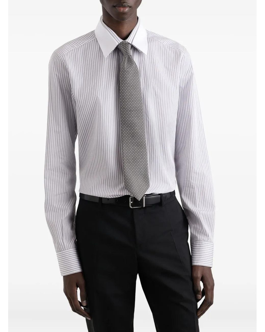 Dolce & Gabbana White Patterned-Jacquard Tie for men