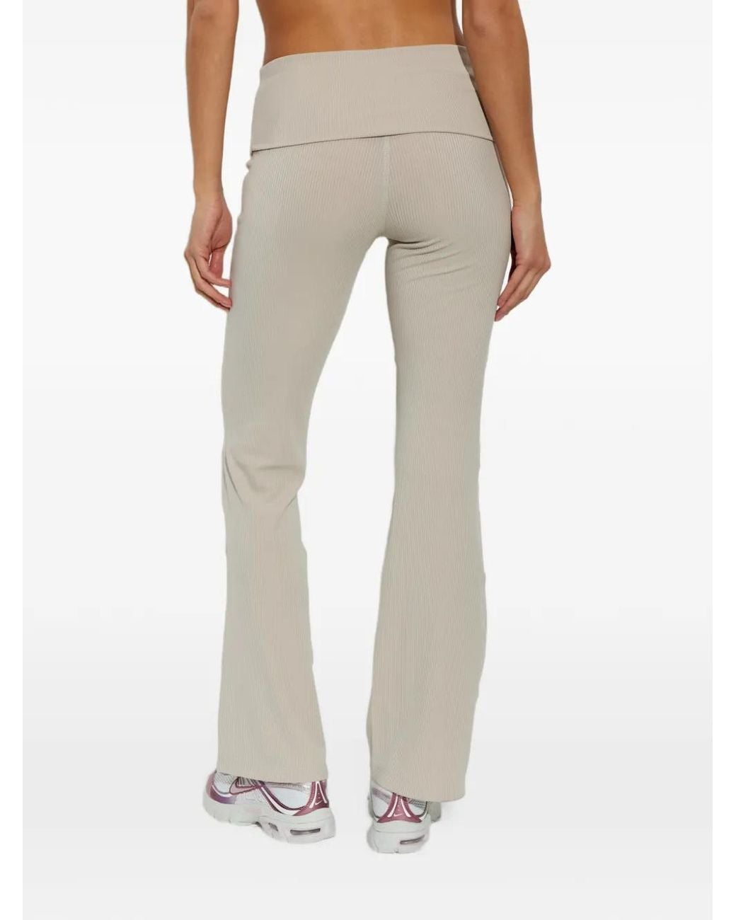 Nike Natural Logo-Embroidery Flared Leggings
