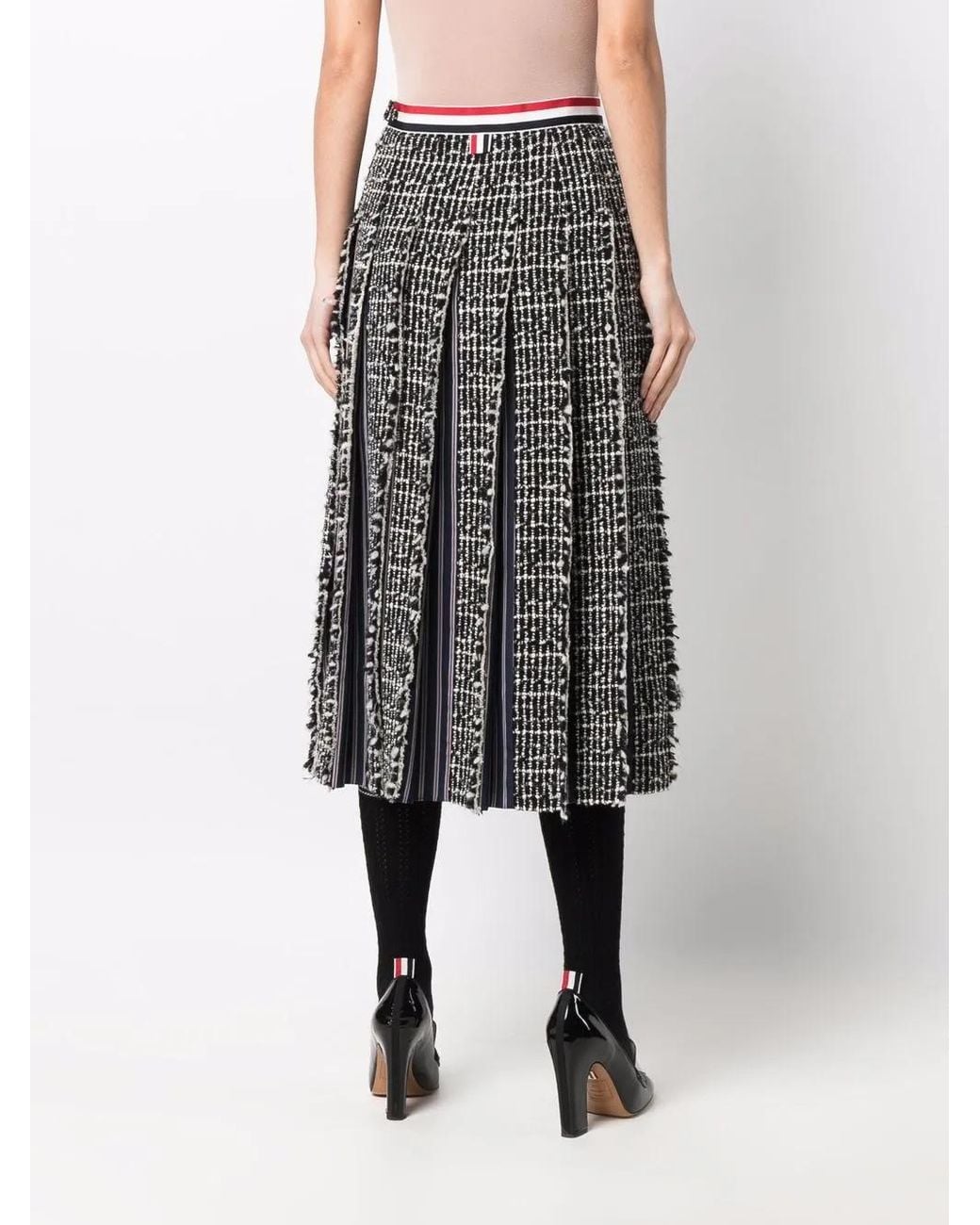 Thom Browne Gray Rwb Pleated Skirt