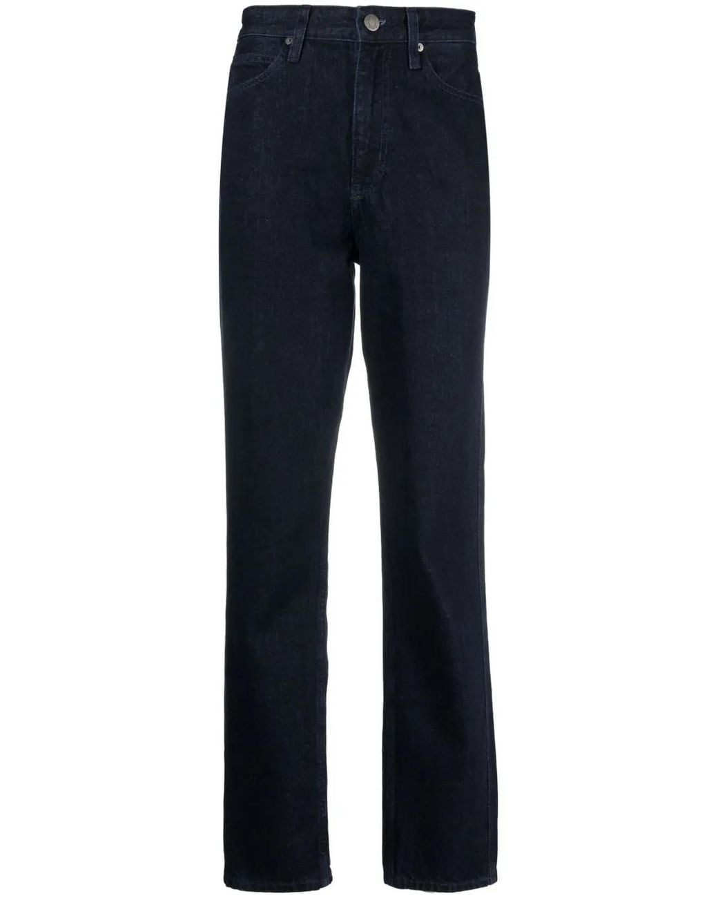 Calvin Klein Blue High-Rise Straight-Cut Jeans