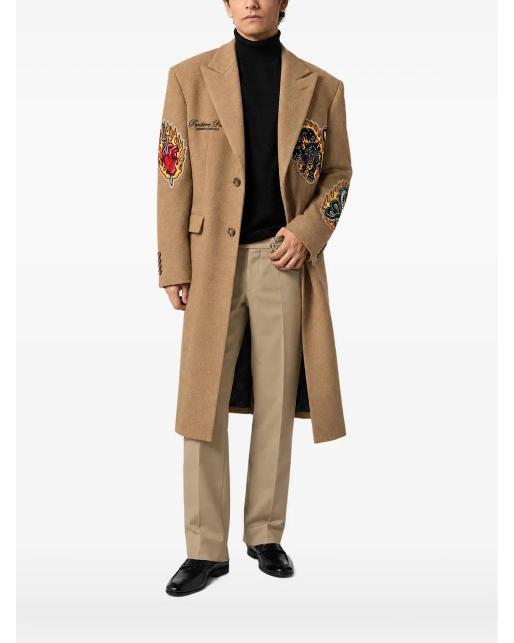 Philipp Plein Natural Gianni Fit Urban Jungle Patches Coat for men