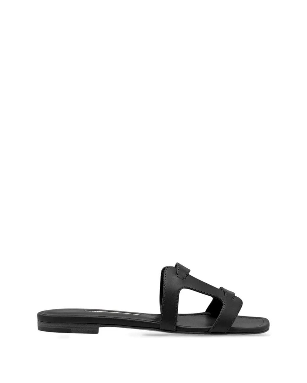 Manolo Blahnik White Grellanuflat Cut-Out Sandals