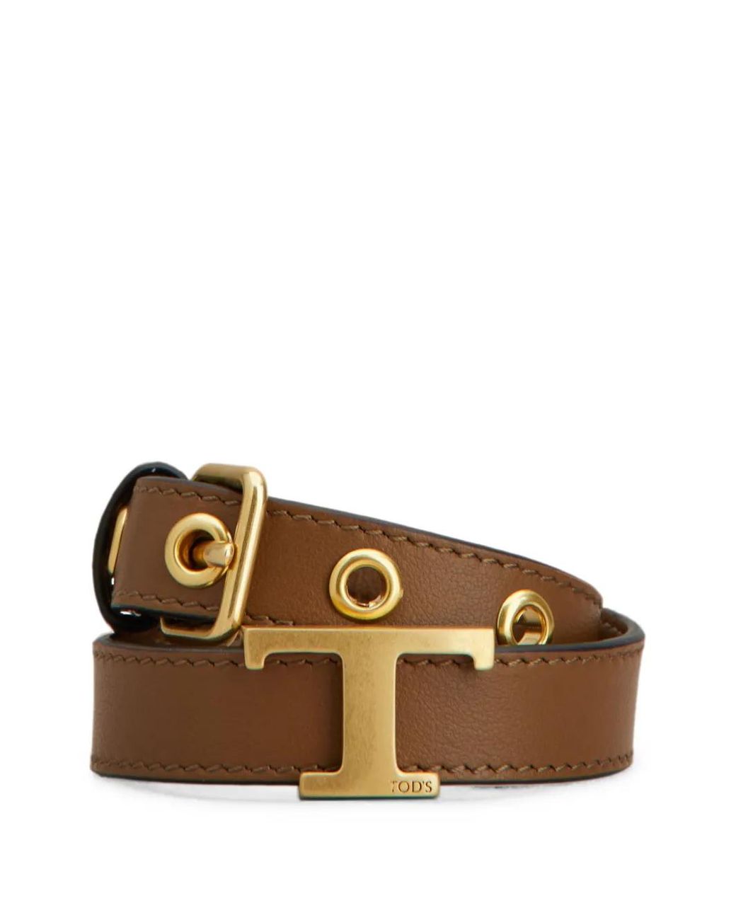 Tod's Brown T-String Double-Wrap Bracelet