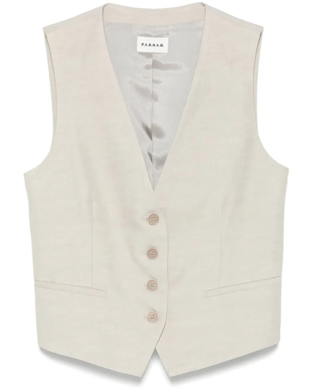 P.A.R.O.S.H. White V-Neck Waistcoat