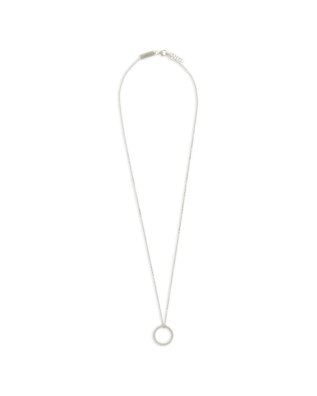 Maison Margiela White Numeric Engraved Ring-Pendant Necklace for men