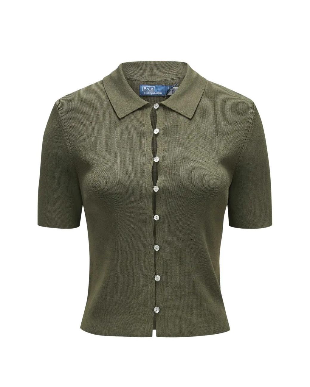 Polo Ralph Lauren Green Button Short-Sleeve Top