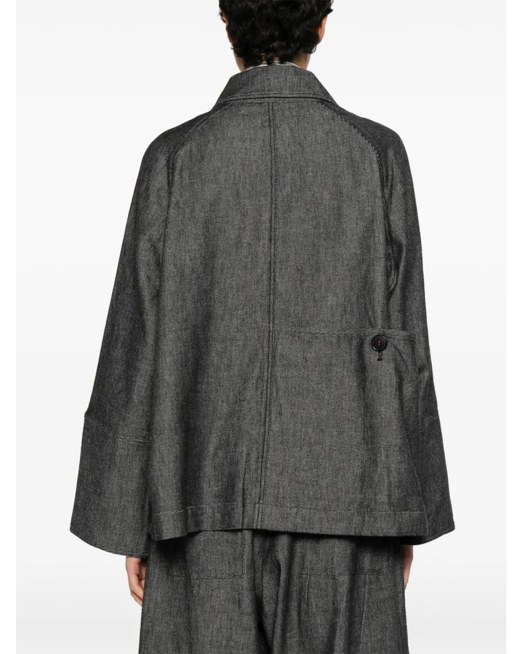 SOH Gray Brooch-Detail Jacket