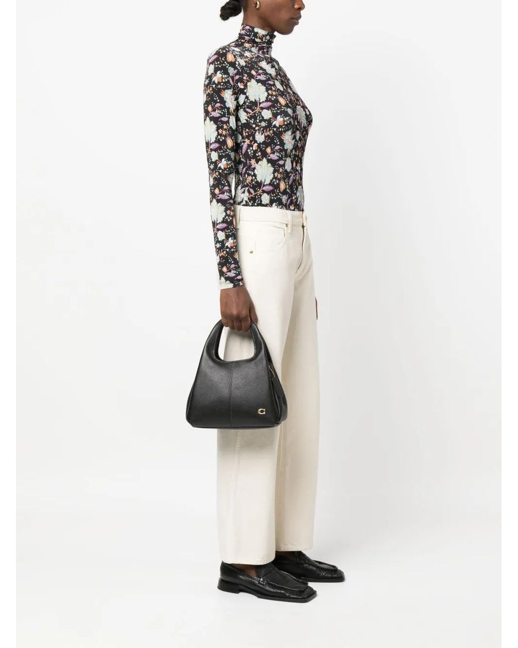 COACH Black Pebbled-Leather Tote Bag